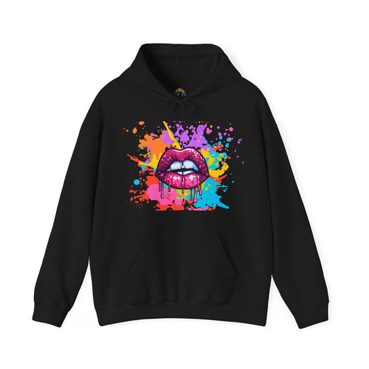 Love Kisses Hoodie Sweatshirt in Colorful Design